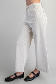 Dori Striped Straight Leg Cropped Pants