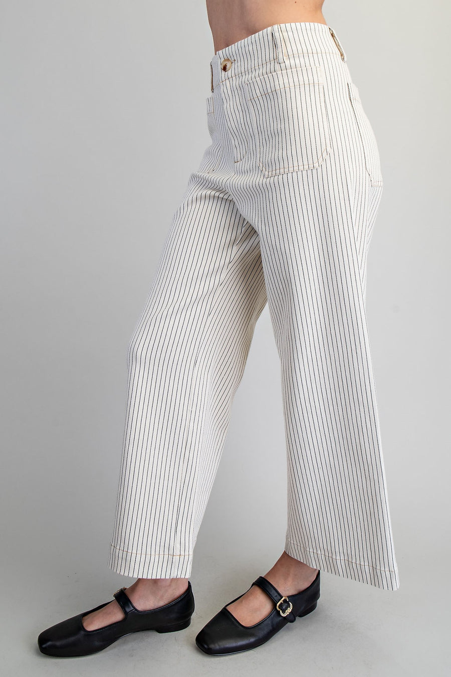 Dori Striped Straight Leg Cropped Pants