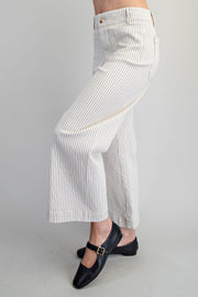 Dori Striped Straight Leg Cropped Pants