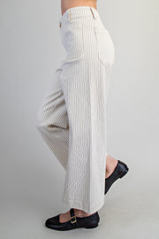 Dori Striped Straight Leg Cropped Pants