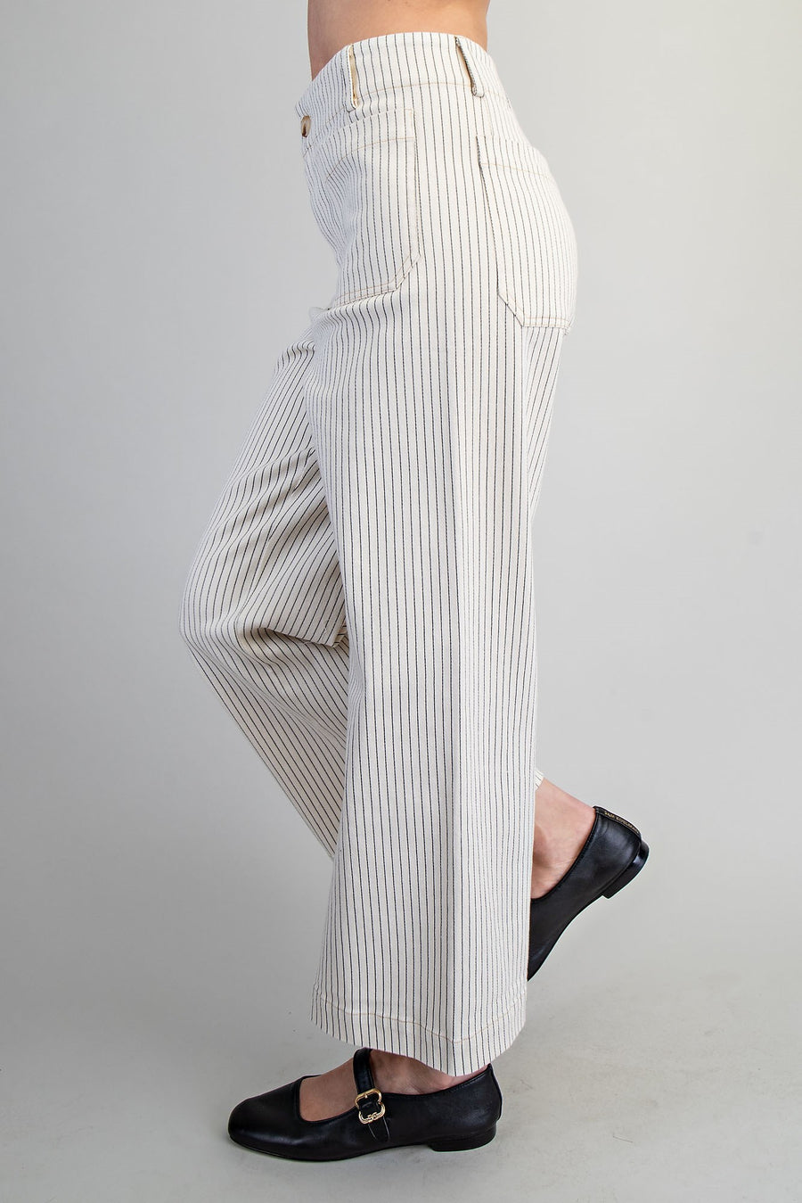 Dori Striped Straight Leg Cropped Pants
