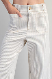 Dori Striped Straight Leg Cropped Pants