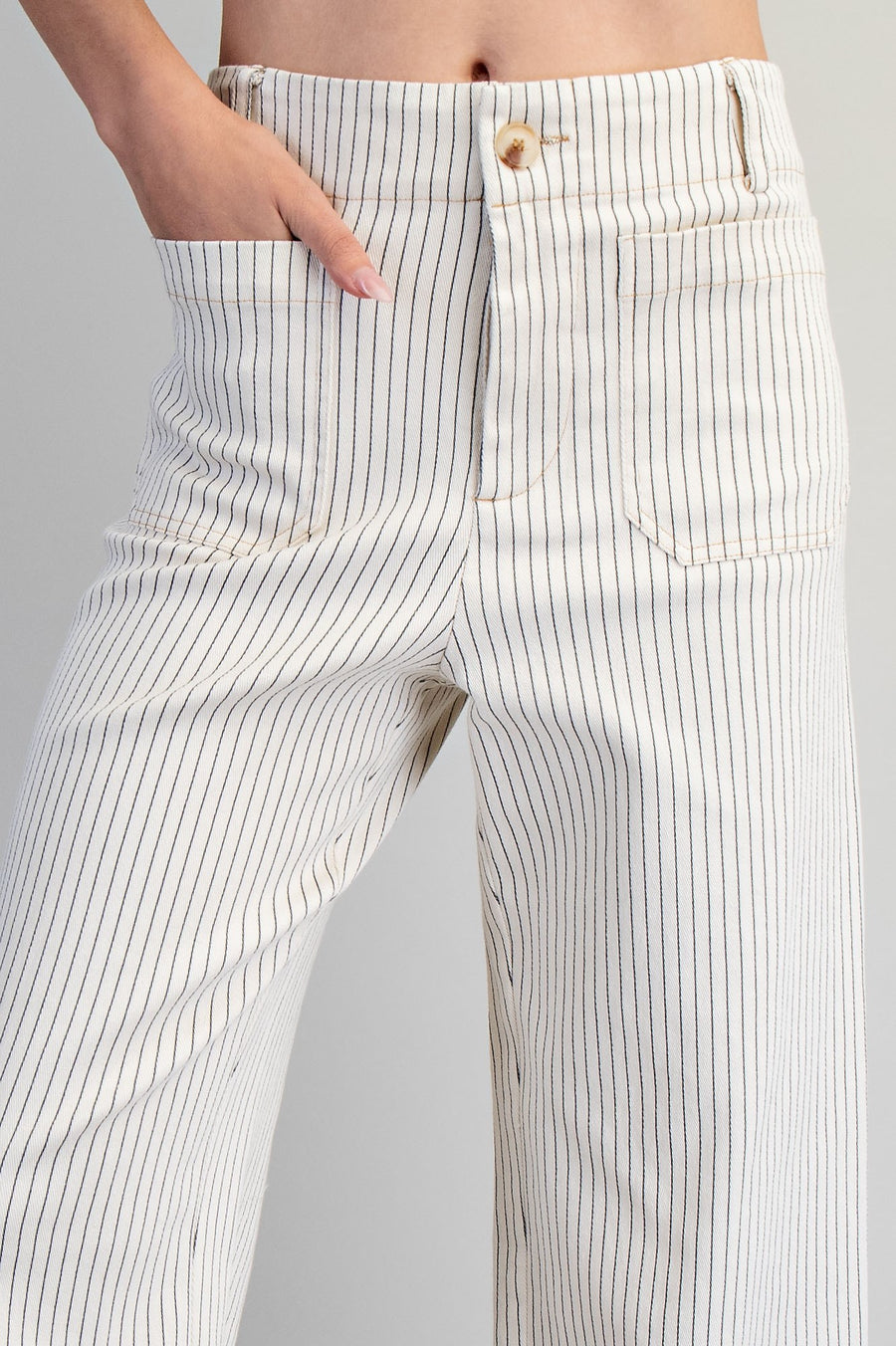 Dori Striped Straight Leg Cropped Pants