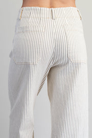 Dori Striped Straight Leg Cropped Pants