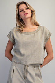Rebecca Button Back Cropped Top