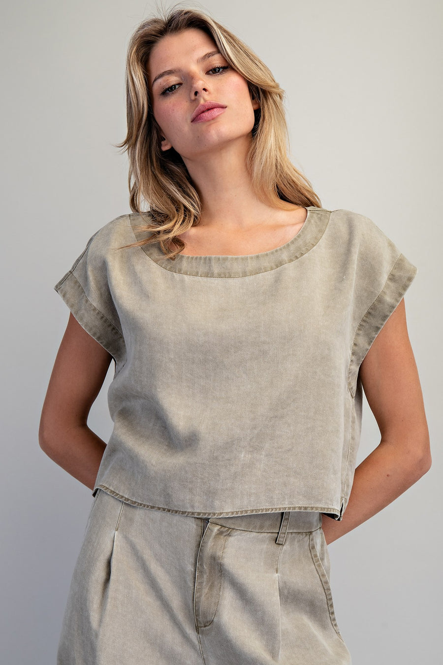 Rebecca Button Back Cropped Top