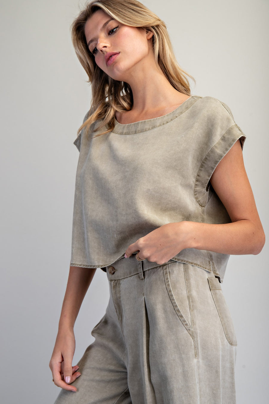 Rebecca Button Back Cropped Top