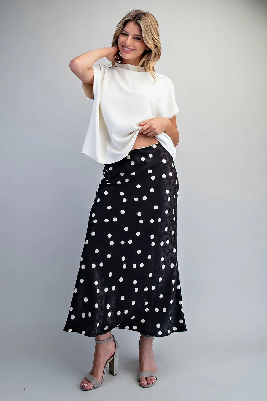 Paula Polka Dot Maxi Skirt
