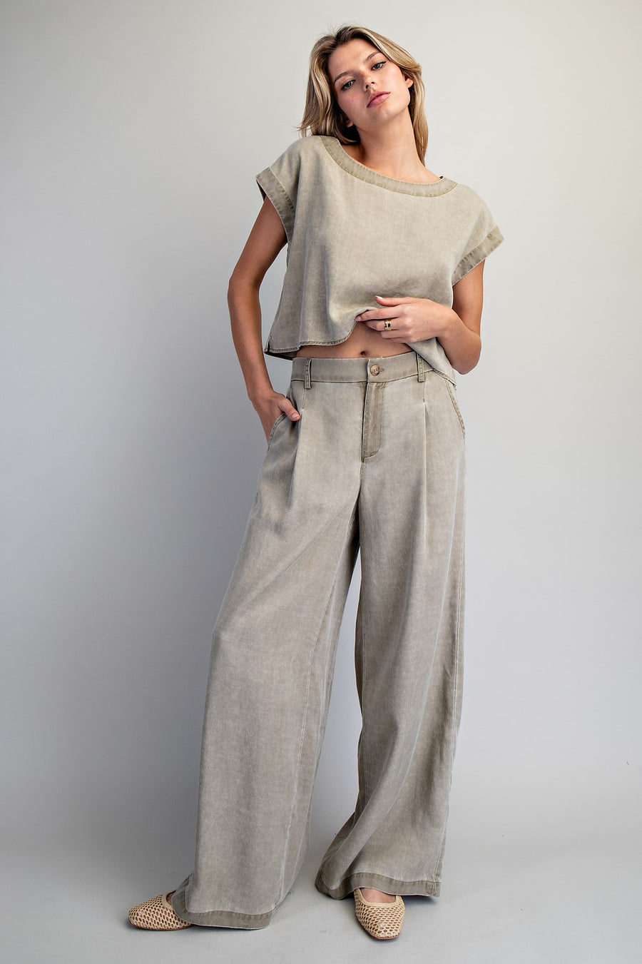 Rebecca Pleated Wide Leg Trouser Pants
