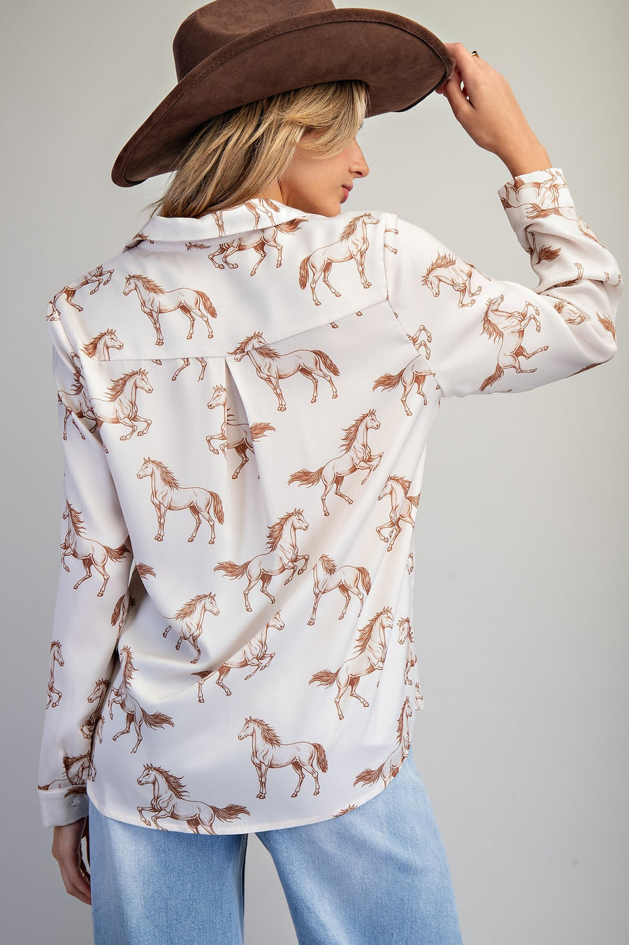 Quarter Horse Button Down Print Blouse