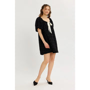 Bellamarie Textured Dress Bow-Tie Front Mini Dress