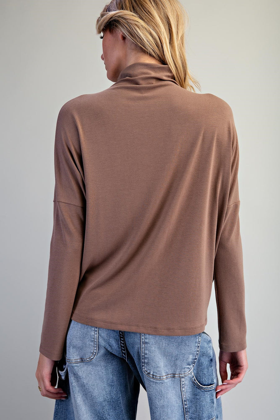 Monroe Mock Neck Dolman Sleeve Knit Top