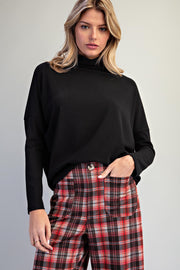 Monroe Mock Neck Dolman Sleeve Knit Top