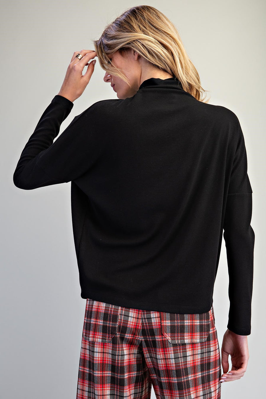 Monroe Mock Neck Dolman Sleeve Knit Top