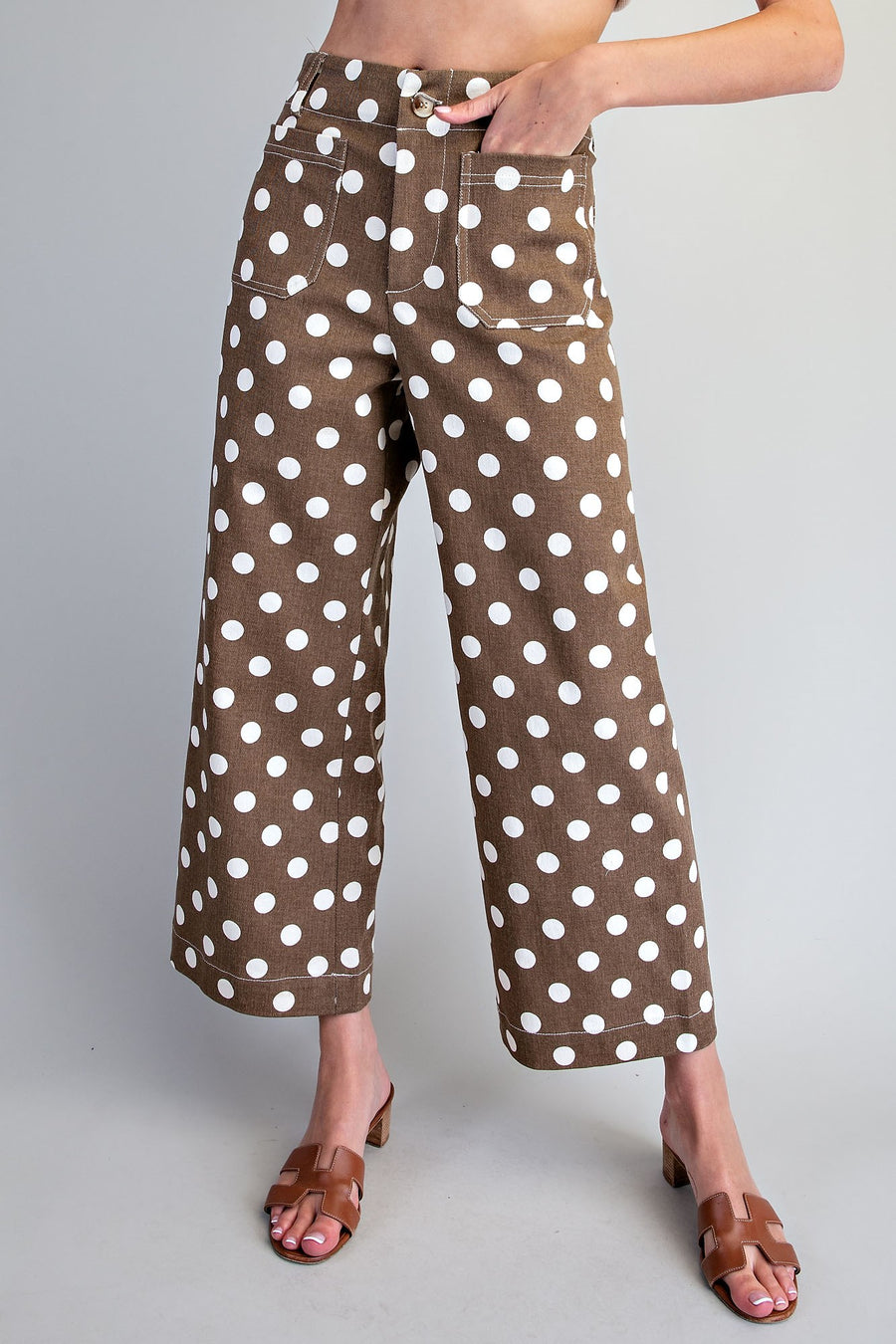 Brownie Dots Polka Dot Cropped Denim Pants