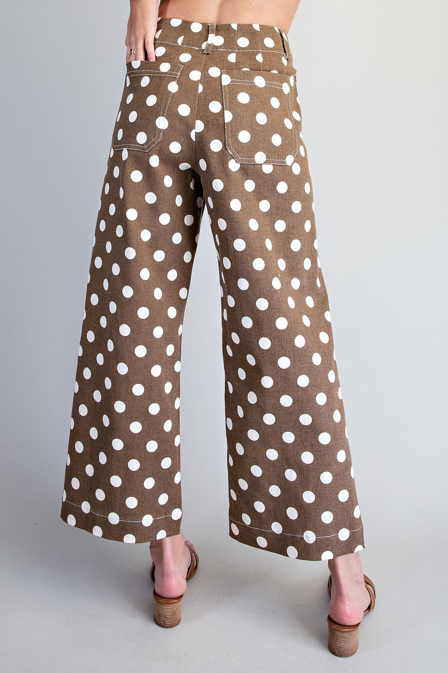 Brownie Dots Polka Dot Cropped Denim Pants