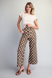 Brownie Dots Polka Dot Cropped Denim Pants