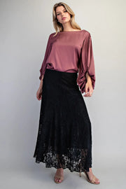Erica Satin Balloon Sleeve Blouse