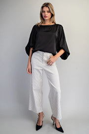 Erica Satin Balloon Sleeve Blouse