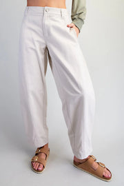 Marva Mineral Washed Side Pleat Barrel Leg Pants