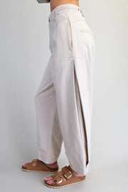 Marva Mineral Washed Side Pleat Barrel Leg Pants