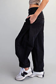 Marva Mineral Washed Side Pleat Barrel Leg Pants