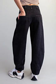 Marva Mineral Washed Side Pleat Barrel Leg Pants