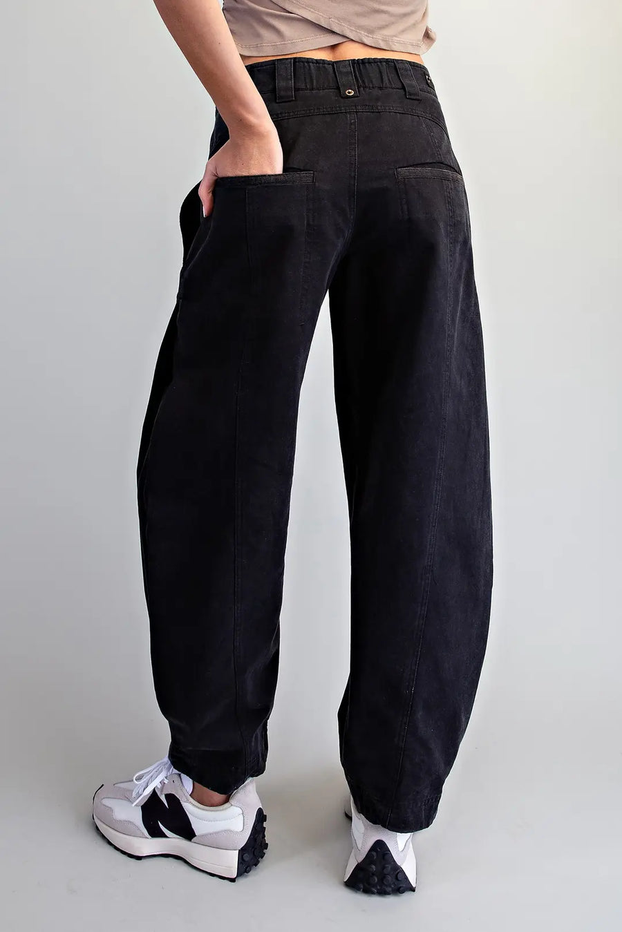 Marva Mineral Washed Side Pleat Barrel Leg Pants