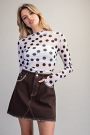 Sissy Mineral Washed Blanket Whipstitch Mini Skirt