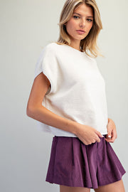 Sierra Textured Chenille Cap Sleeve Knit Top