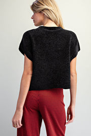 Sierra Textured Chenille Cap Sleeve Knit Top