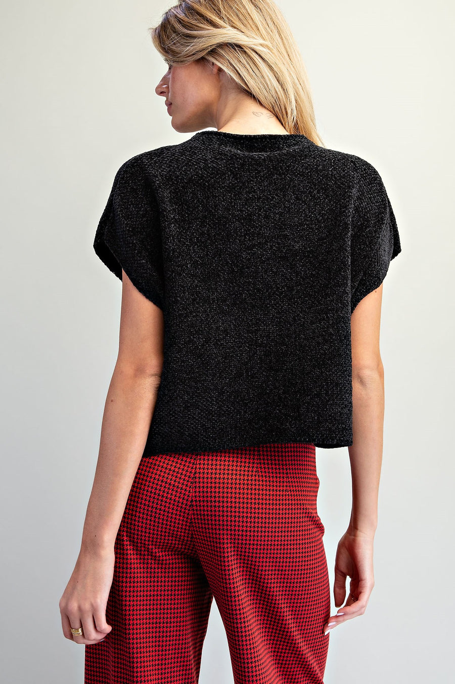 Sierra Textured Chenille Cap Sleeve Knit Top