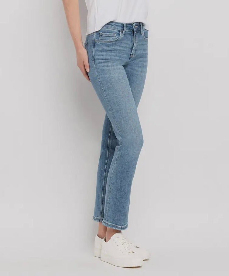 Wanted Mid Rise Slim Straight Ankle Crop Jeans