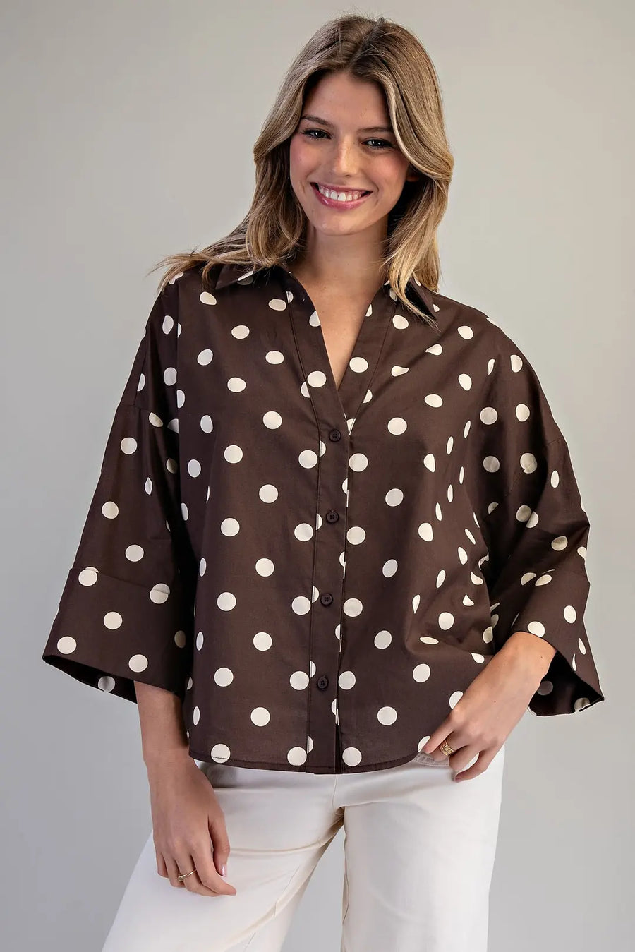 Jinx Button Front Blouse
