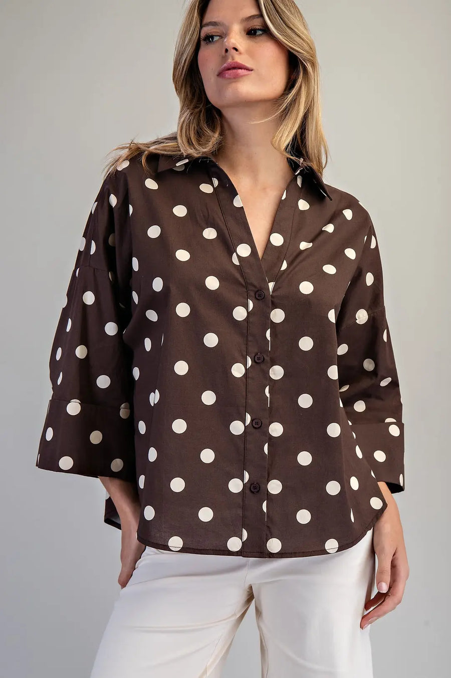 Jinx Button Front Blouse