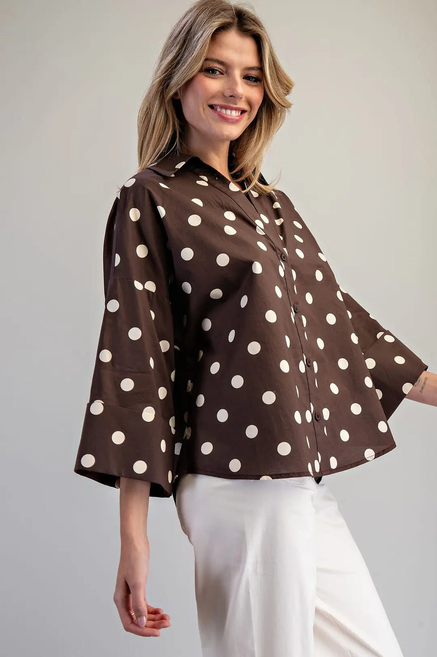 Jinx Button Front Blouse
