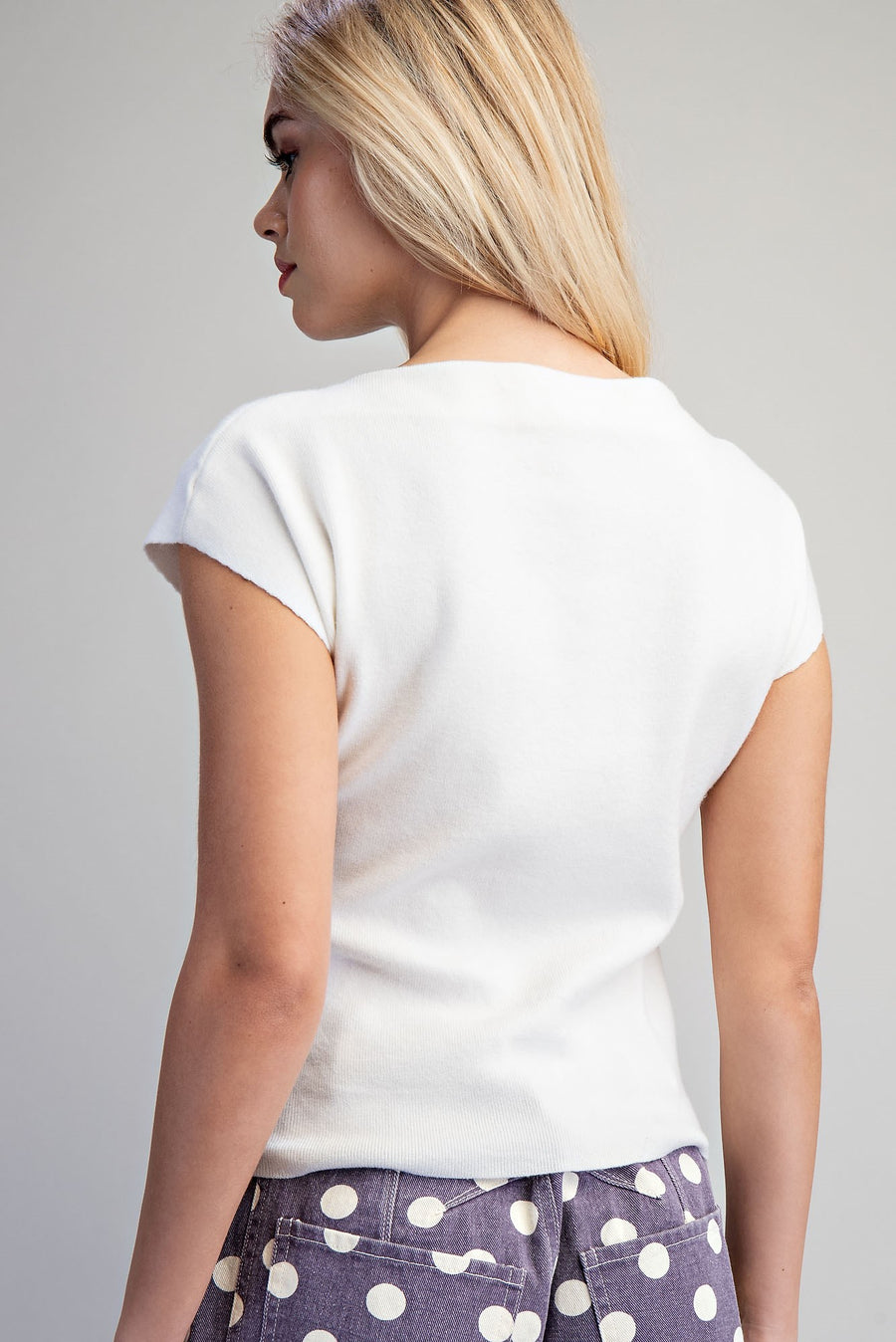 Darcy Solid Mock Neck Knit Top
