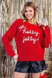 Holly Jolly Script Holiday Sweater