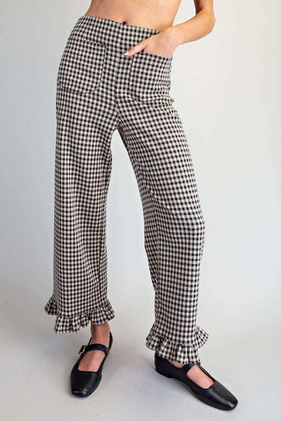 Gidget Gingham Ruffled Hem Pants