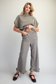 Gidget Gingham Ruffled Hem Pants