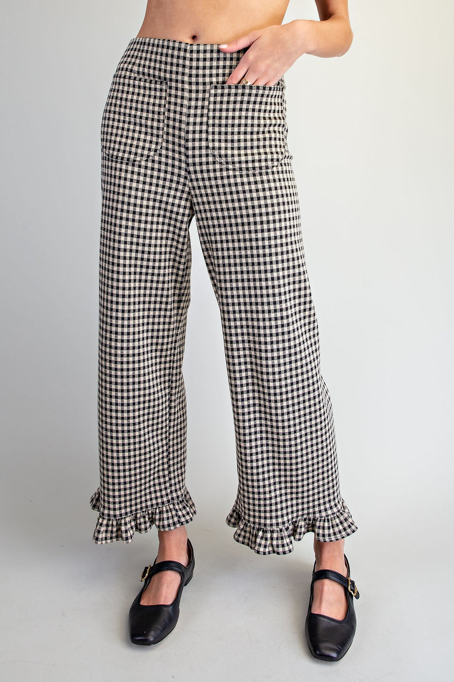 Gidget Gingham Ruffled Hem Pants
