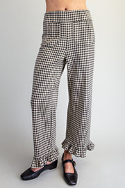 Gidget Gingham Ruffled Hem Pants