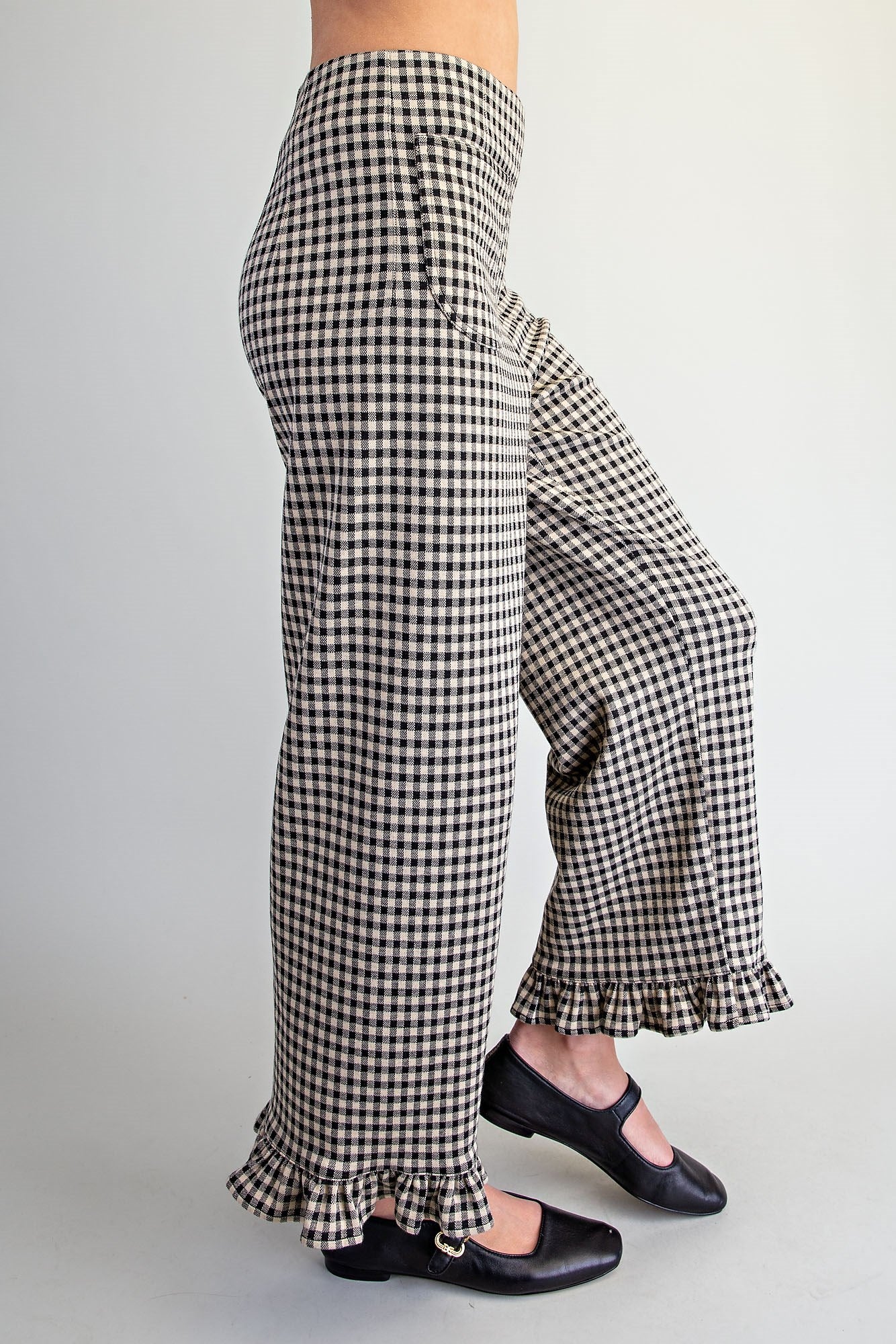 Gidget Gingham Ruffled Hem Pants