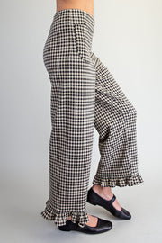 Gidget Gingham Ruffled Hem Pants