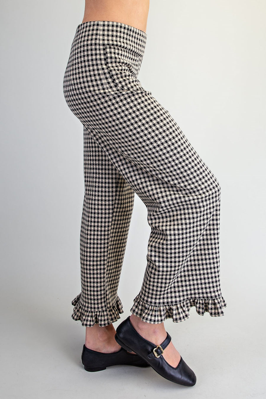 Gidget Gingham Ruffled Hem Pants