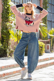 Giada Baggy Denim Barrel Jogger Pants