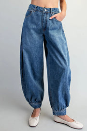 Giada Baggy Denim Barrel Jogger Pants