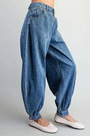 Giada Baggy Denim Barrel Jogger Pants