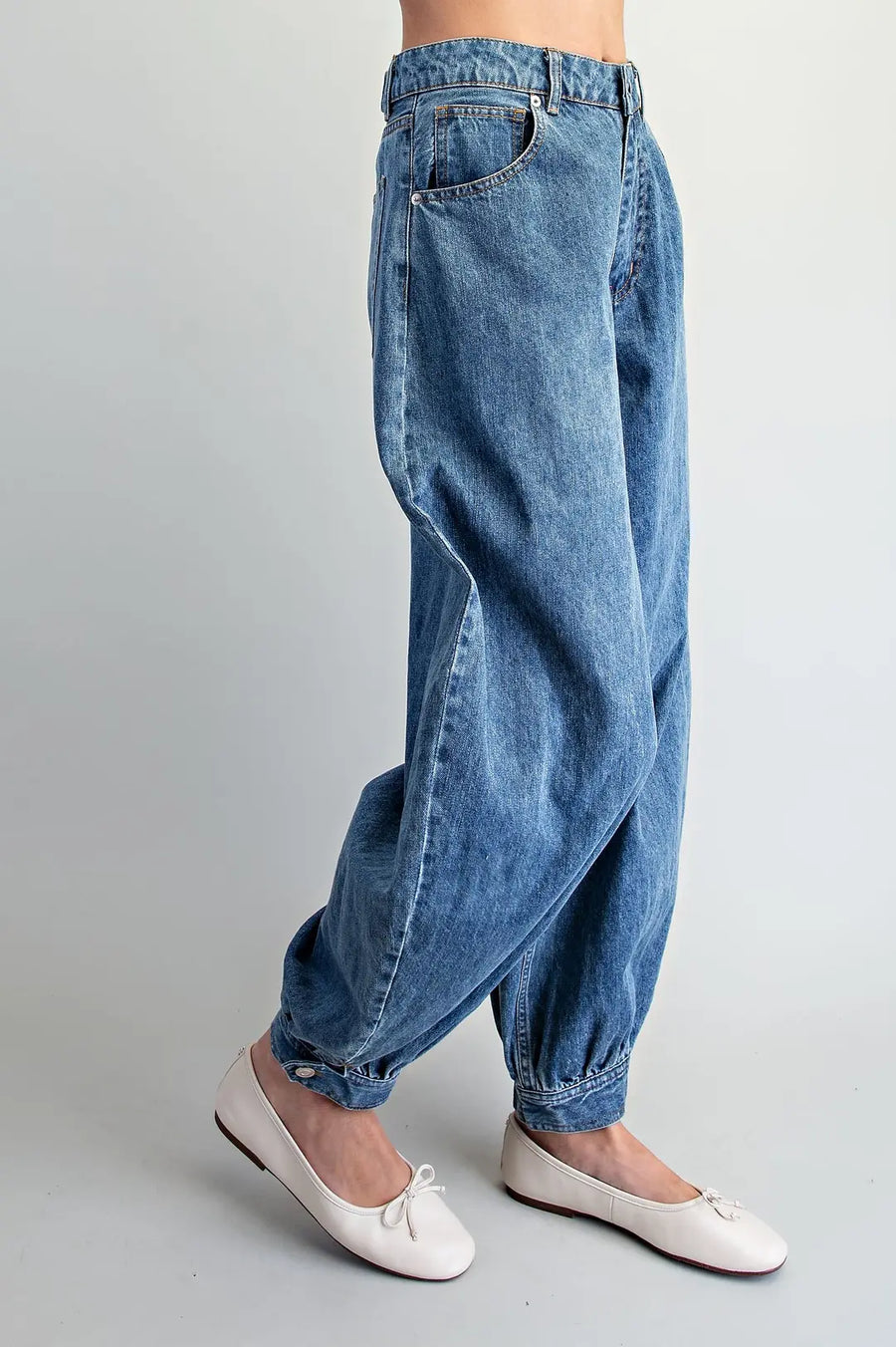 Giada Baggy Denim Barrel Jogger Pants