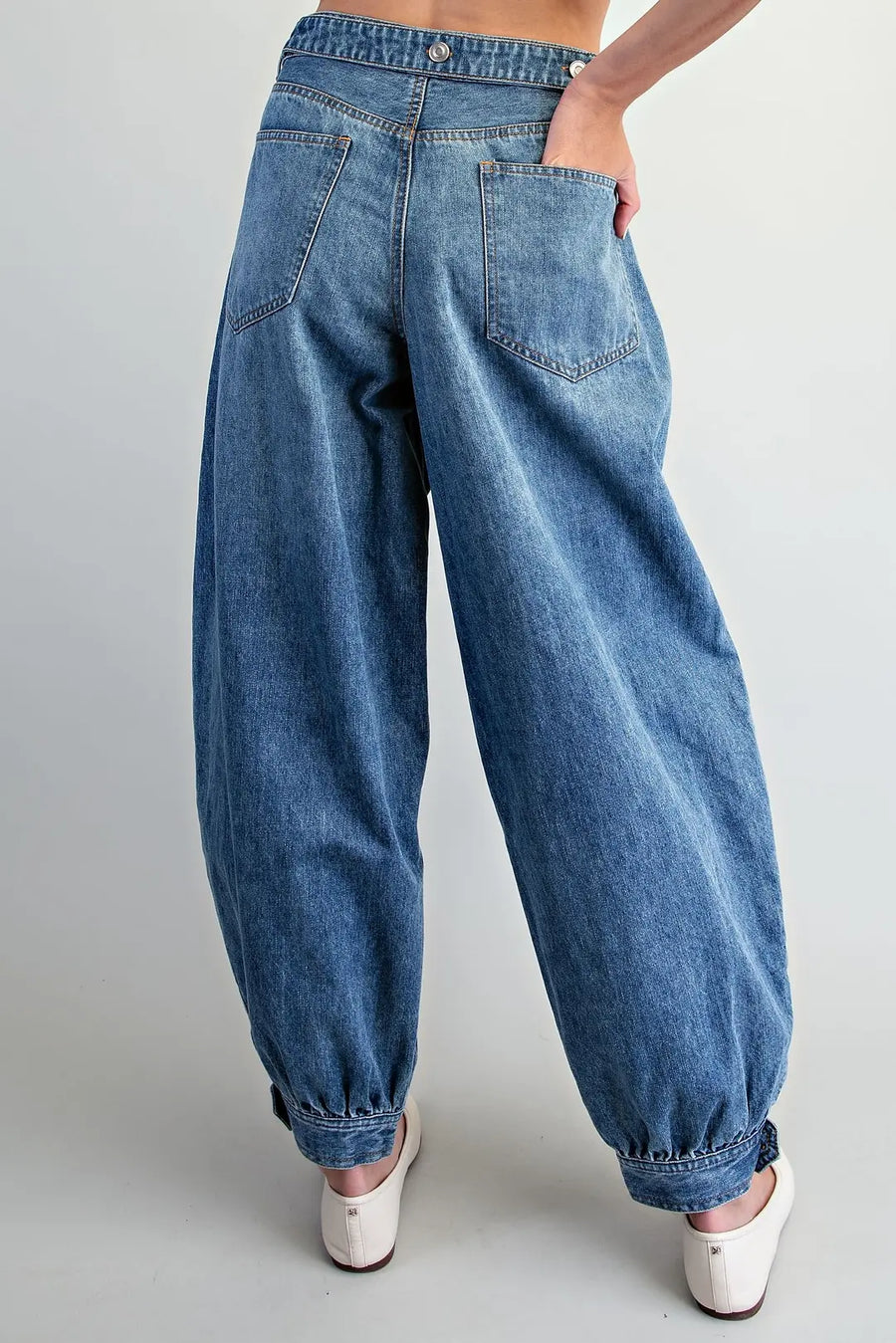 Giada Baggy Denim Barrel Jogger Pants